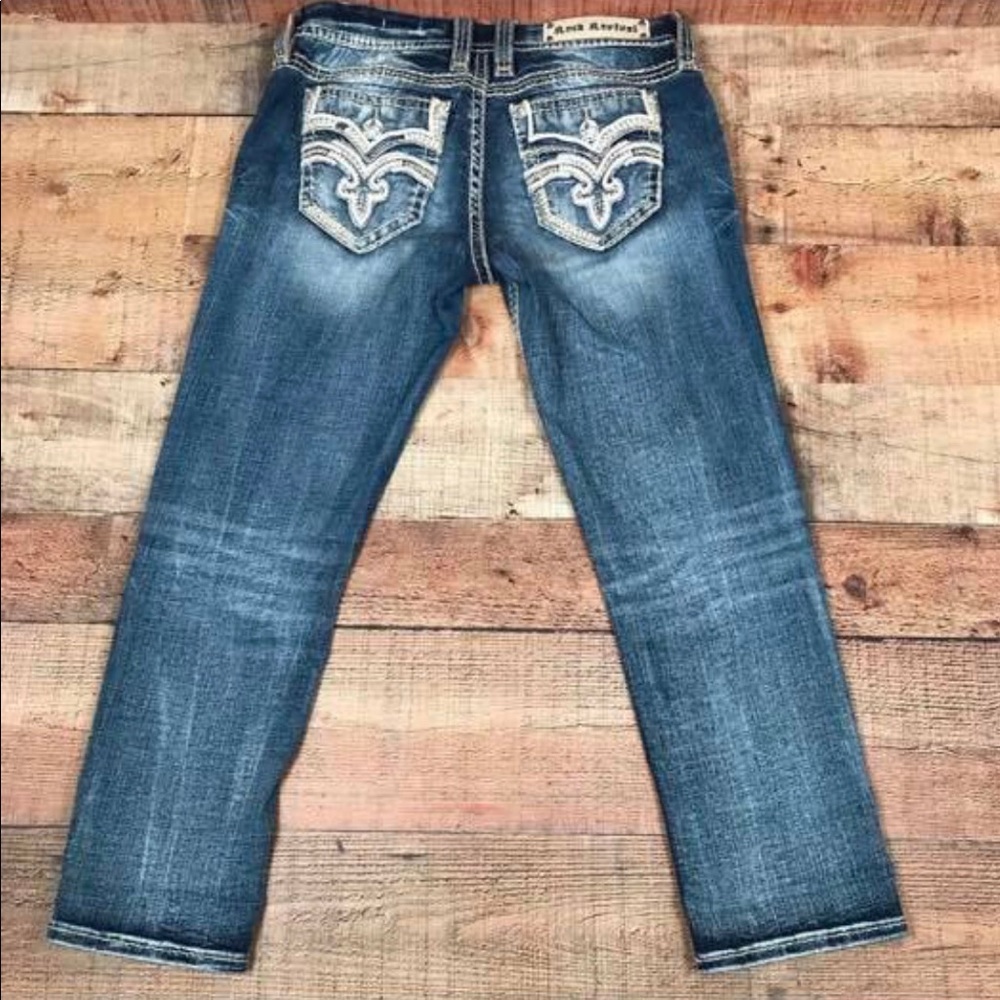 Rock revival vien light wash easy crop 28 capris - Picture 5 of 6